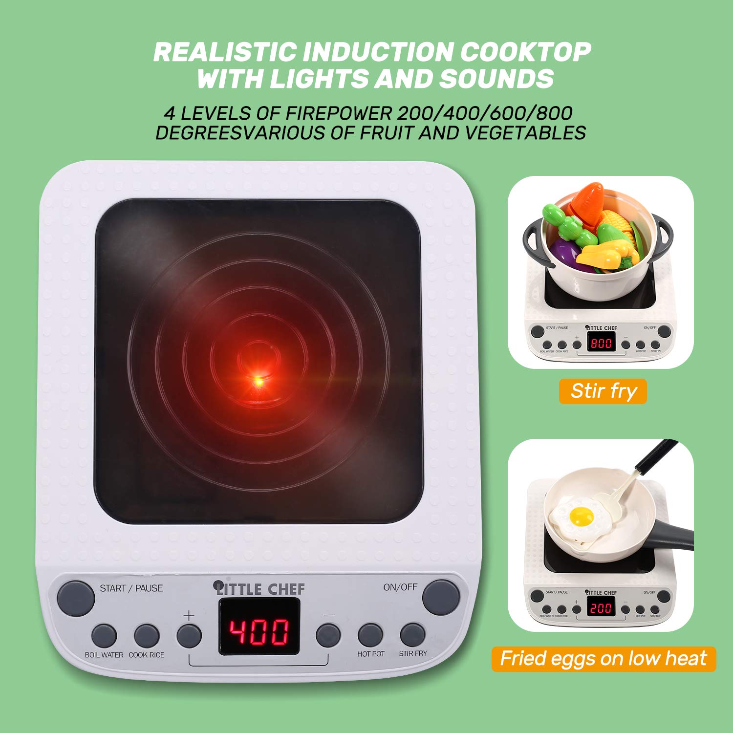 CUTE STONE induction cooktop with lights and sounds for interactive play
