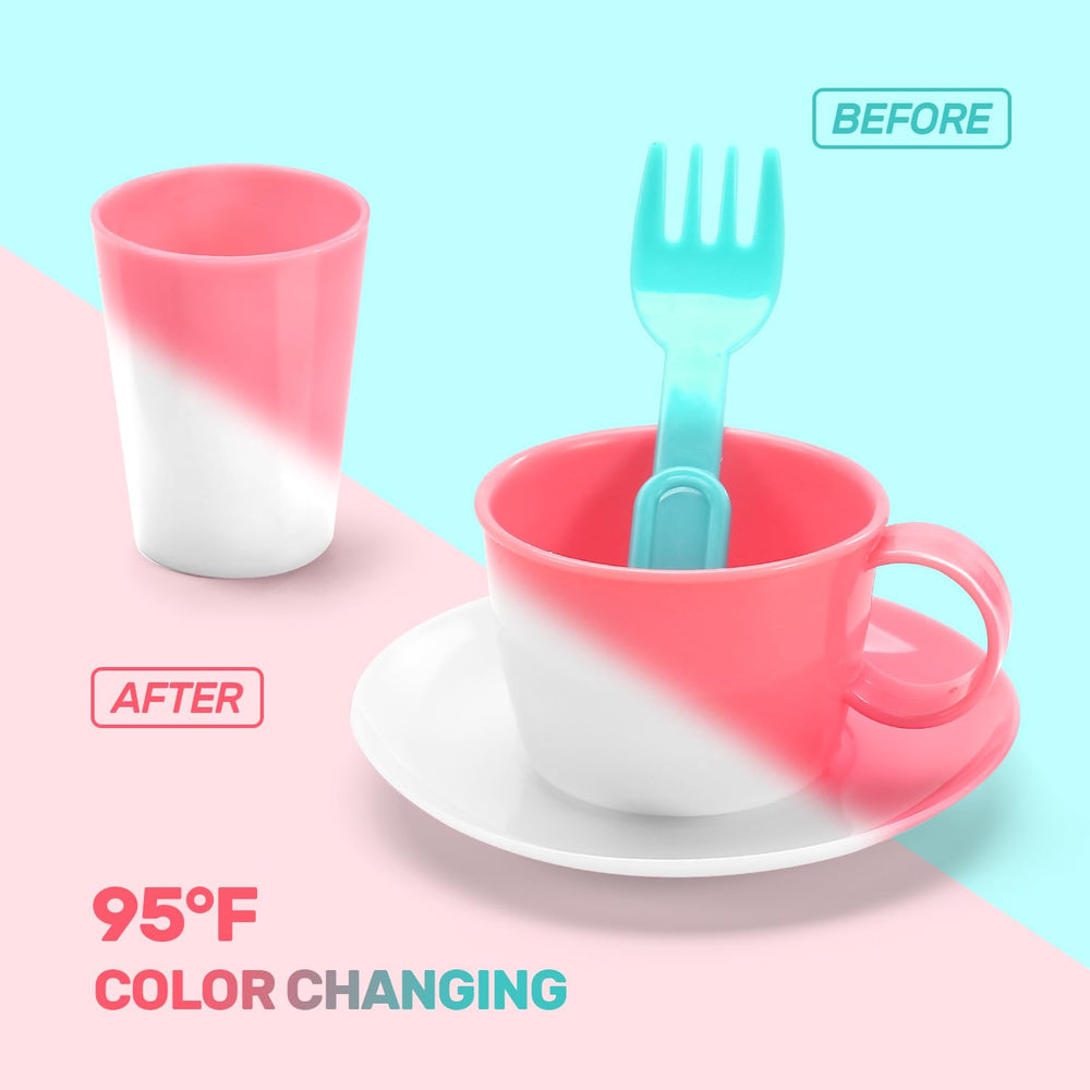 CUTE STONE interactive play dishes with bright colors enhance imaginative cooking scenarios