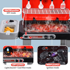 CUTE STONE two-tier grill toy design for kid-led pretend feasts.