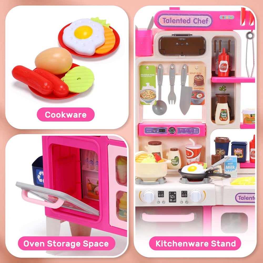 Cute Stone Kids Kitchen Playset pots and pans for realistic kitchen role play.