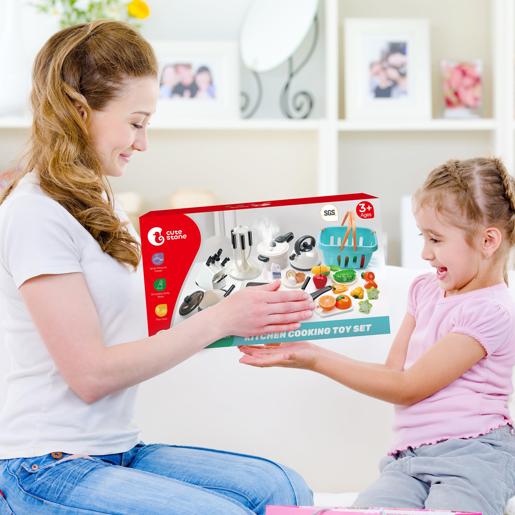 CUTE STONE kitchen utensil holder keeps tools organized during play