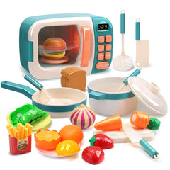 CUTE STONE microwave toy oven with spinning plate for immersive pretend play
