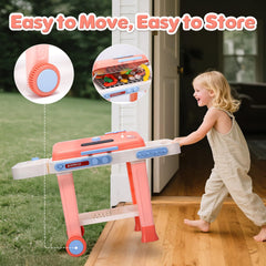 CUTE STONE mobile kitchen on casters allows easy room-to-room play.