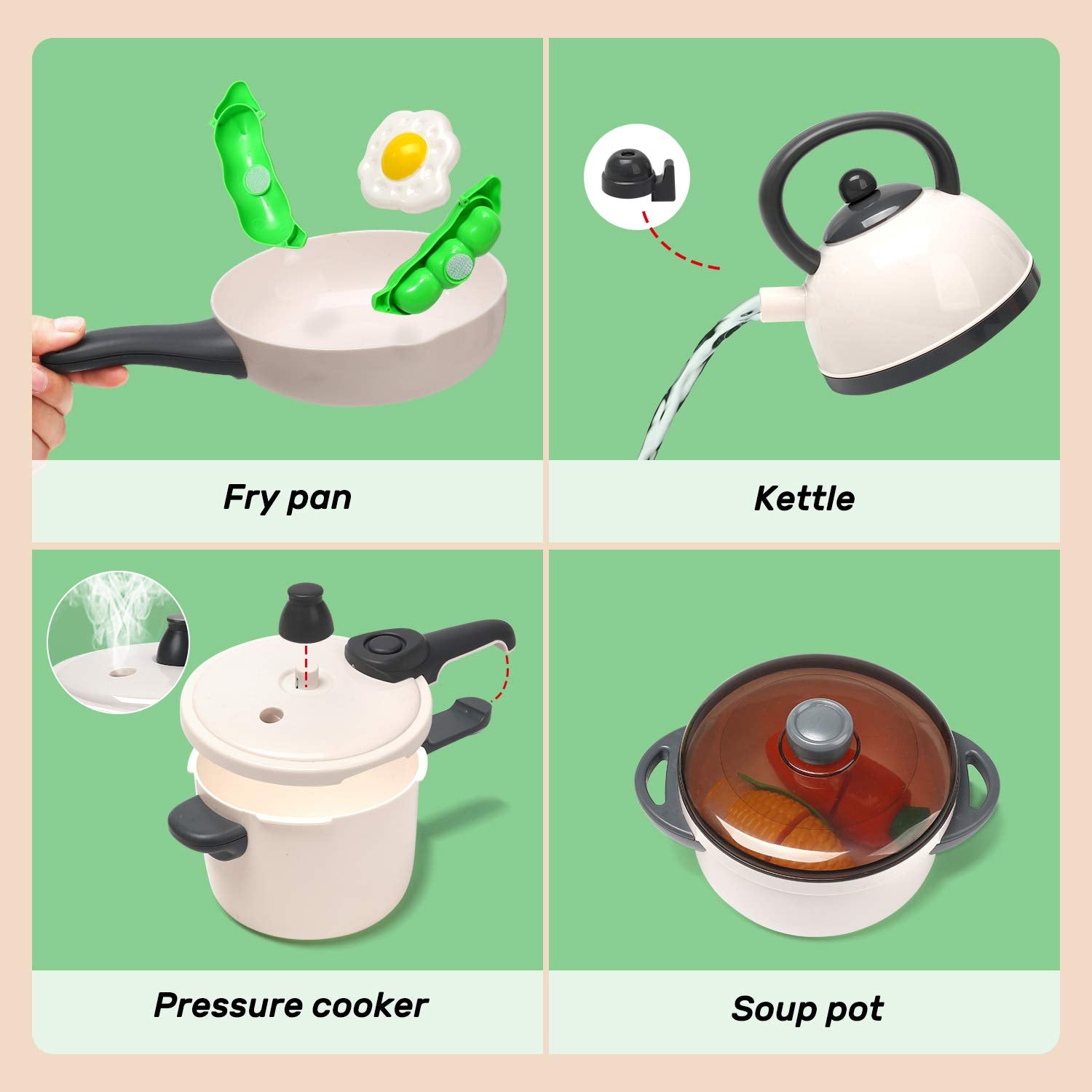 CUTE STONE peelable play food for safe cutting and imaginative meals