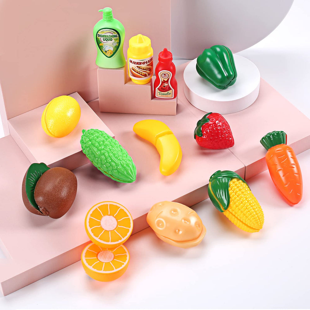 CUTE STONE play cutting food toys with realistic sounds boost pretend play