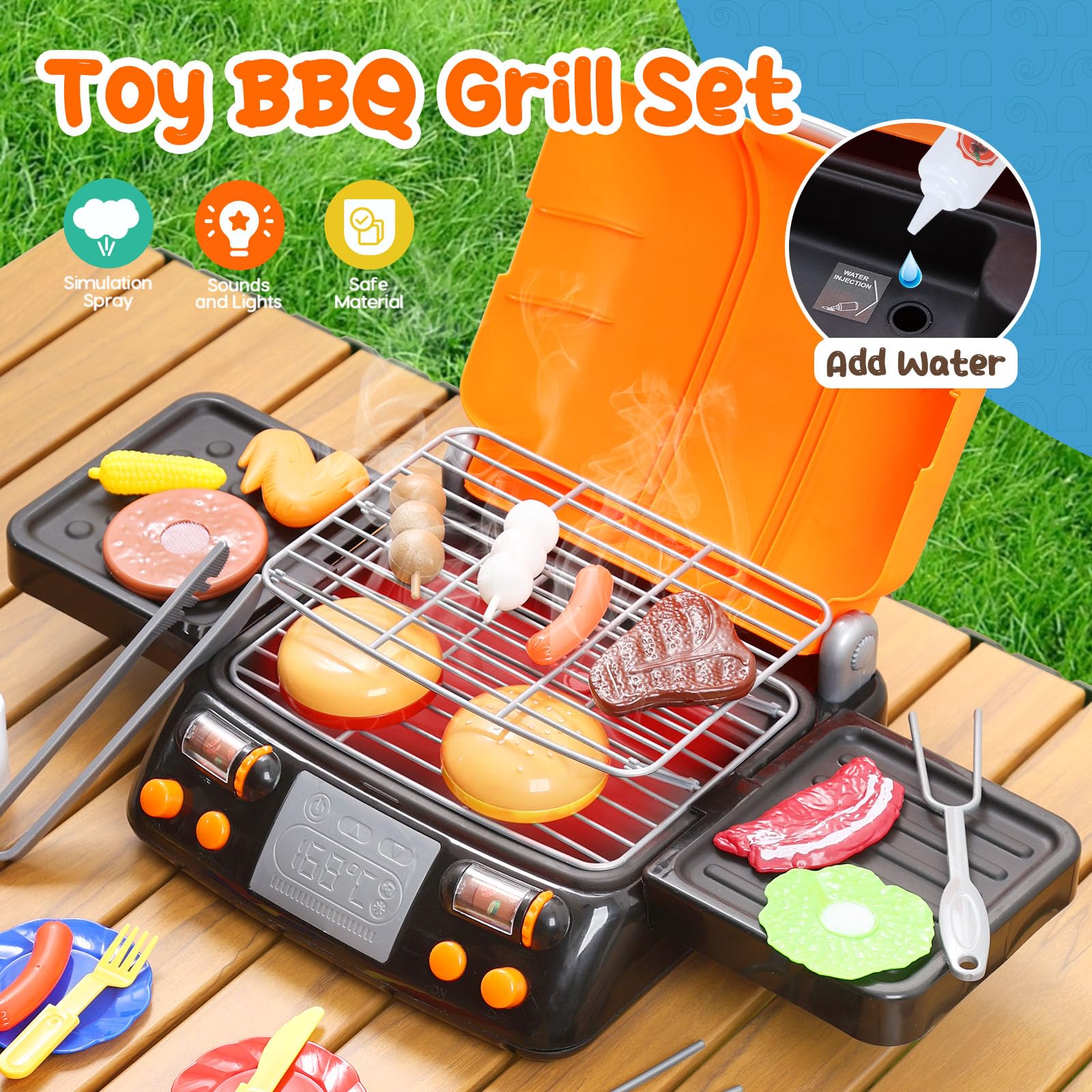 CUTE STONE play-food set enhances fine motor skills during kitchen play.