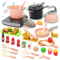 CUTE STONE play kitchen induction cooker with sound and light enhances pretend cooking.