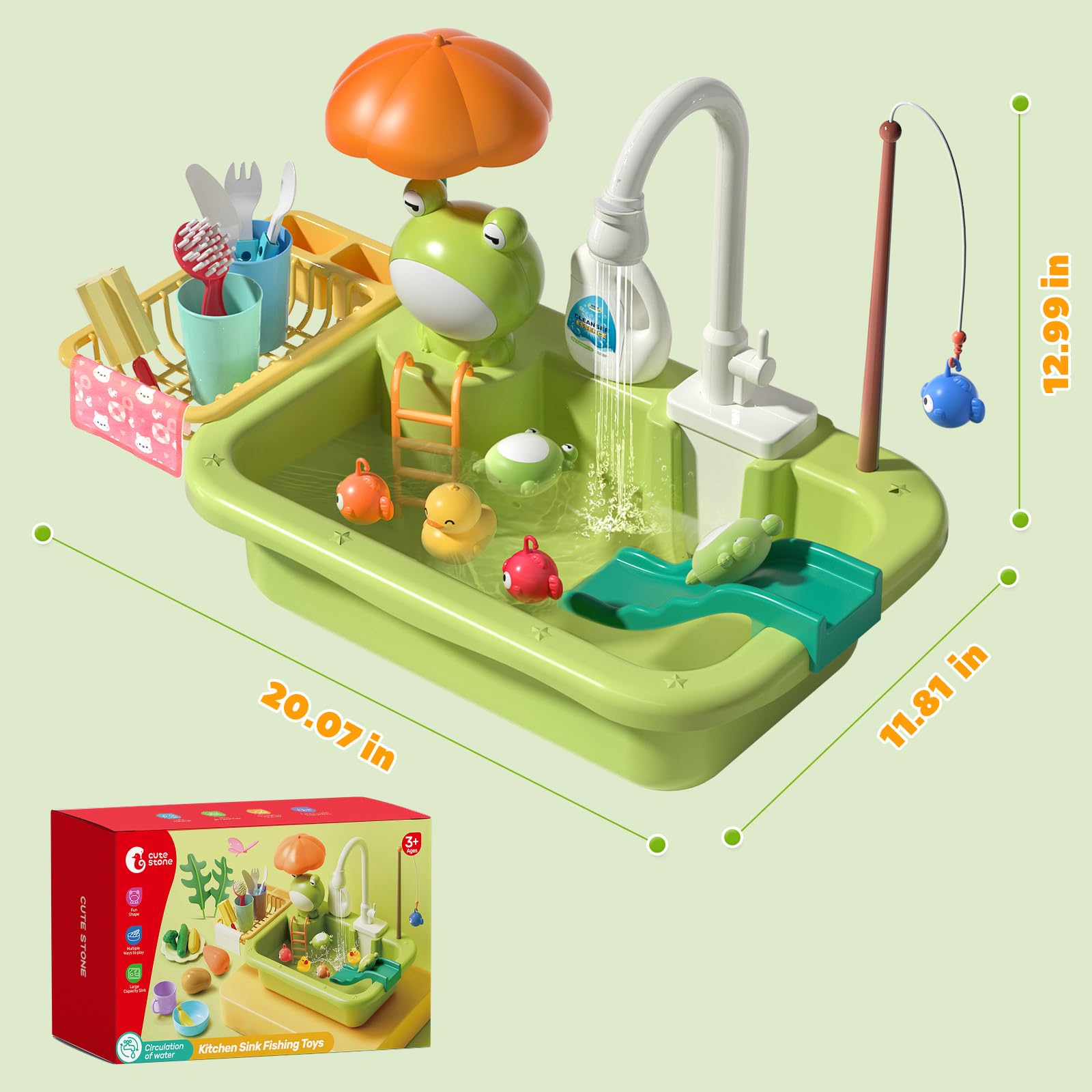 CUTE STONE Play Sink battery-powered pump demonstrates safe power