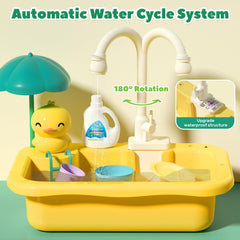 Cute Stone Play Sink with detachable drain rack for organized dish storage.