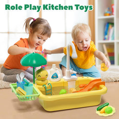 Cute Stone Play Sink in a kid-friendly kitchen setup for role play.