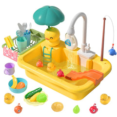 Cute Stone Play Sink with running water in action, showcasing realistic water flow.