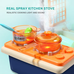 CUTE STONE play sink with working faucet supports realistic washing during pretend chores