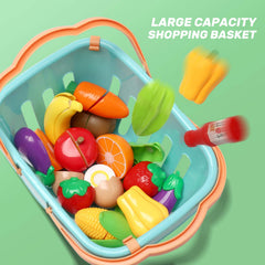 CUTE STONE shopping basket enables market style pretend shopping