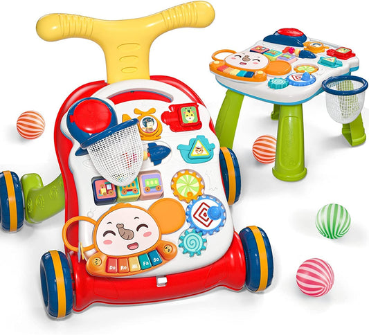 CUTE STONE Sit-to-Stand Walker front view supports early steps and balance