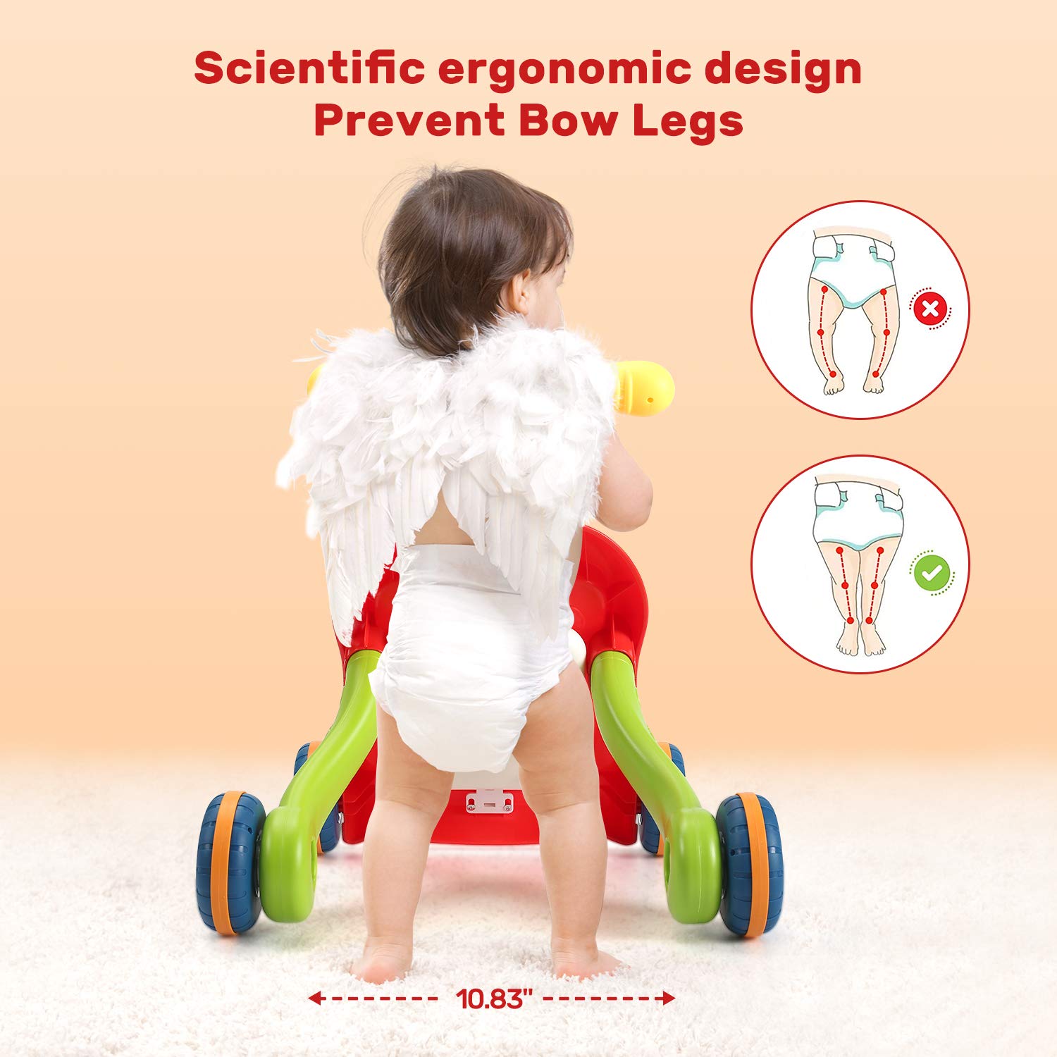 CUTE STONE Sit-to-Stand Walker side view supports growing mobility and exploration