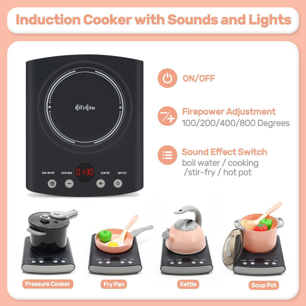 CUTE STONE toy kettle and utensils for safe hands-on kitchen play.