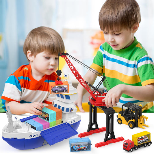 CUTE STONE transport ship containers storage helps tidy toys after play.