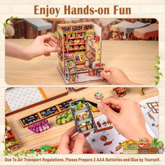 CUTEBEE Book Nook Greens Grocery tiny figures add storytelling elements