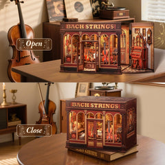 CUTEBEE Book Nook Kit assembly progress demonstrates step-by-step DIY potential.