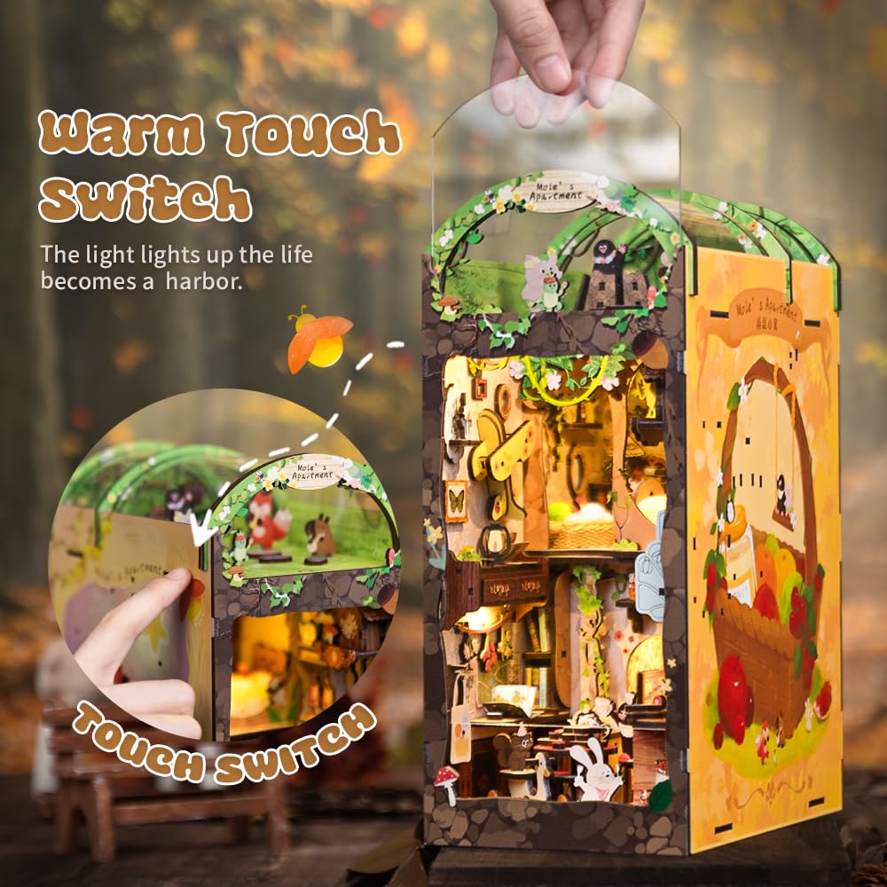 CUTEBEE Book Nook Kit assembly workspace ideal for hands-on crafting