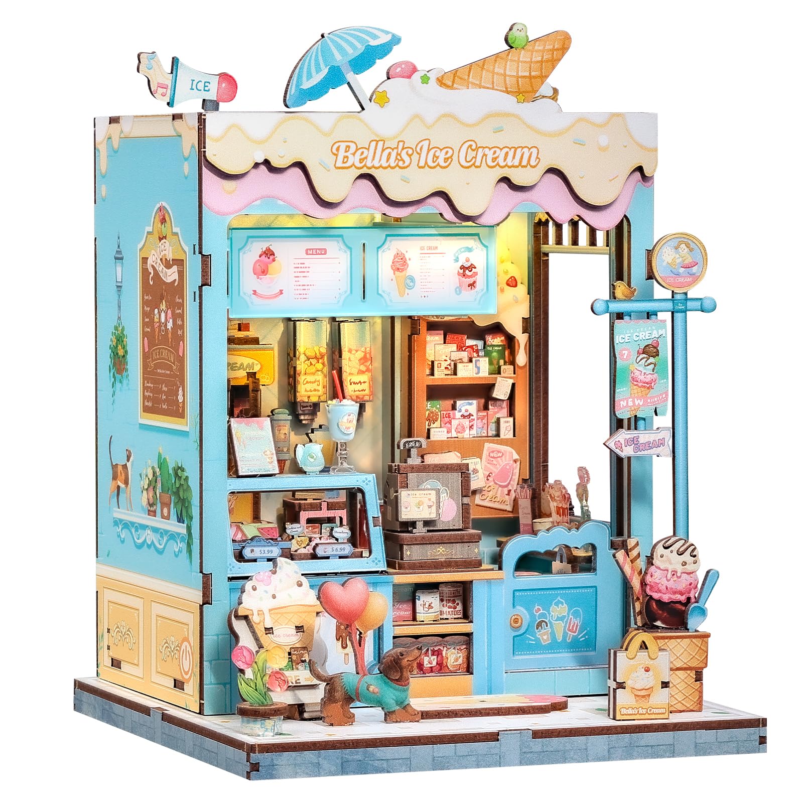 CUTEBEE Book Nook Kit assembly view for easy crafting and precision pieces