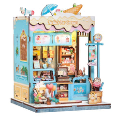 CUTEBEE Book Nook Kit assembly view for easy crafting and precision pieces