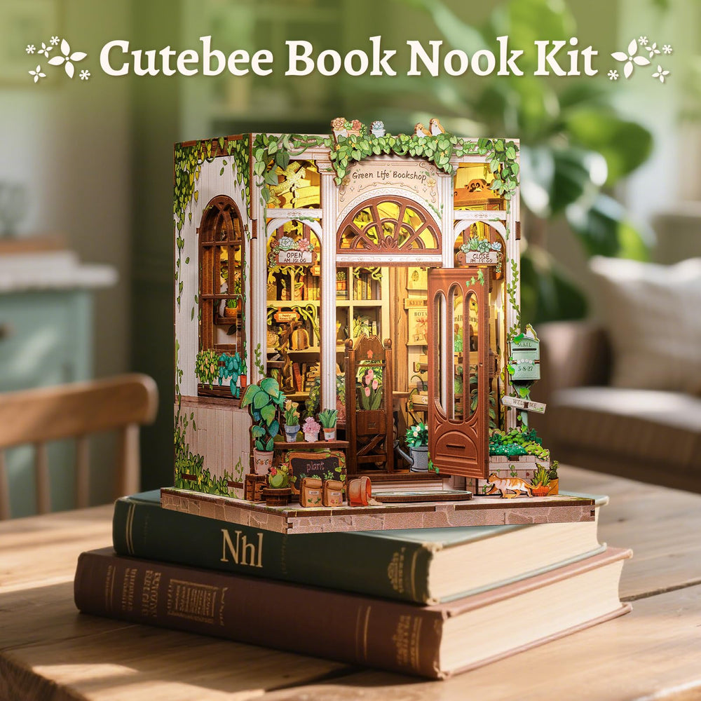 CUTEBEE Book Nook Kit wooden puzzle for teens and adults to enjoy.
