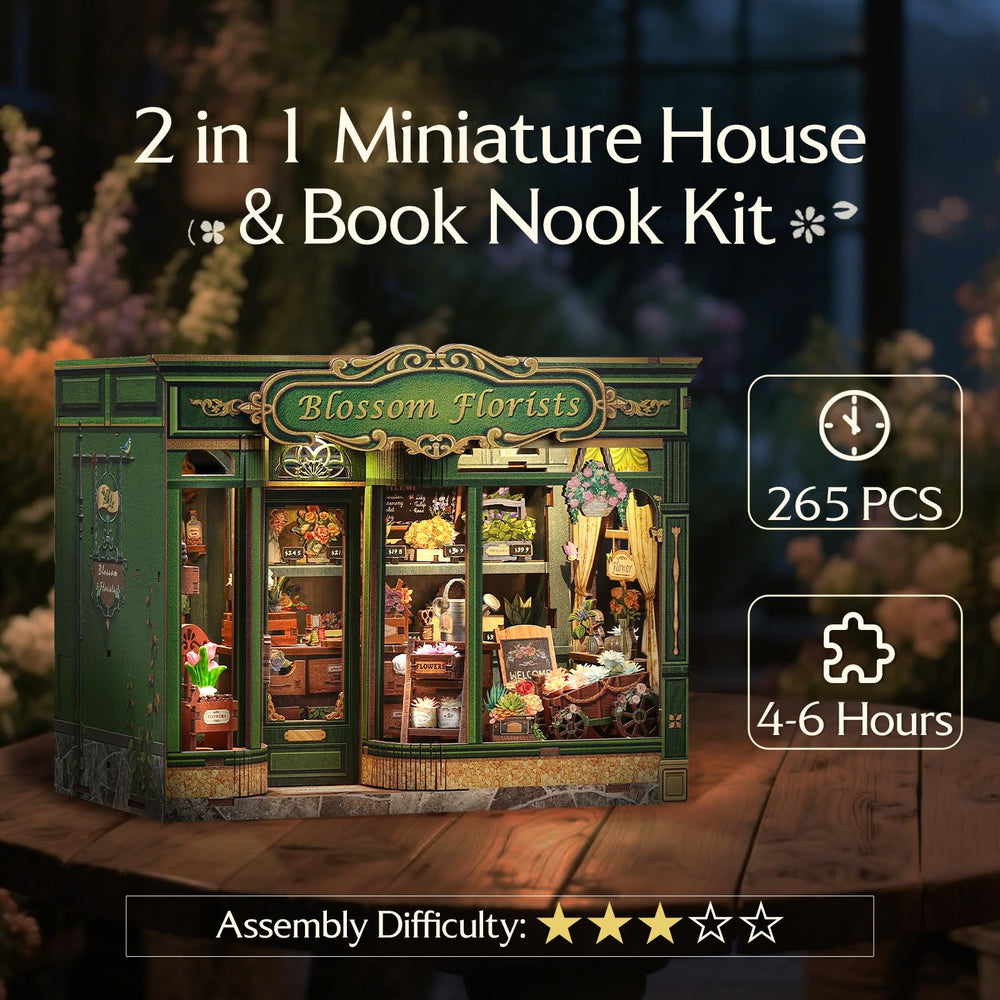 CUTEBEE Book Nook Kit bouquet arrangement adds charming visual interest