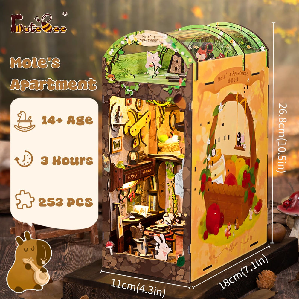 CUTEBEE Book Nook Kit cozy mole scene invites imaginative play