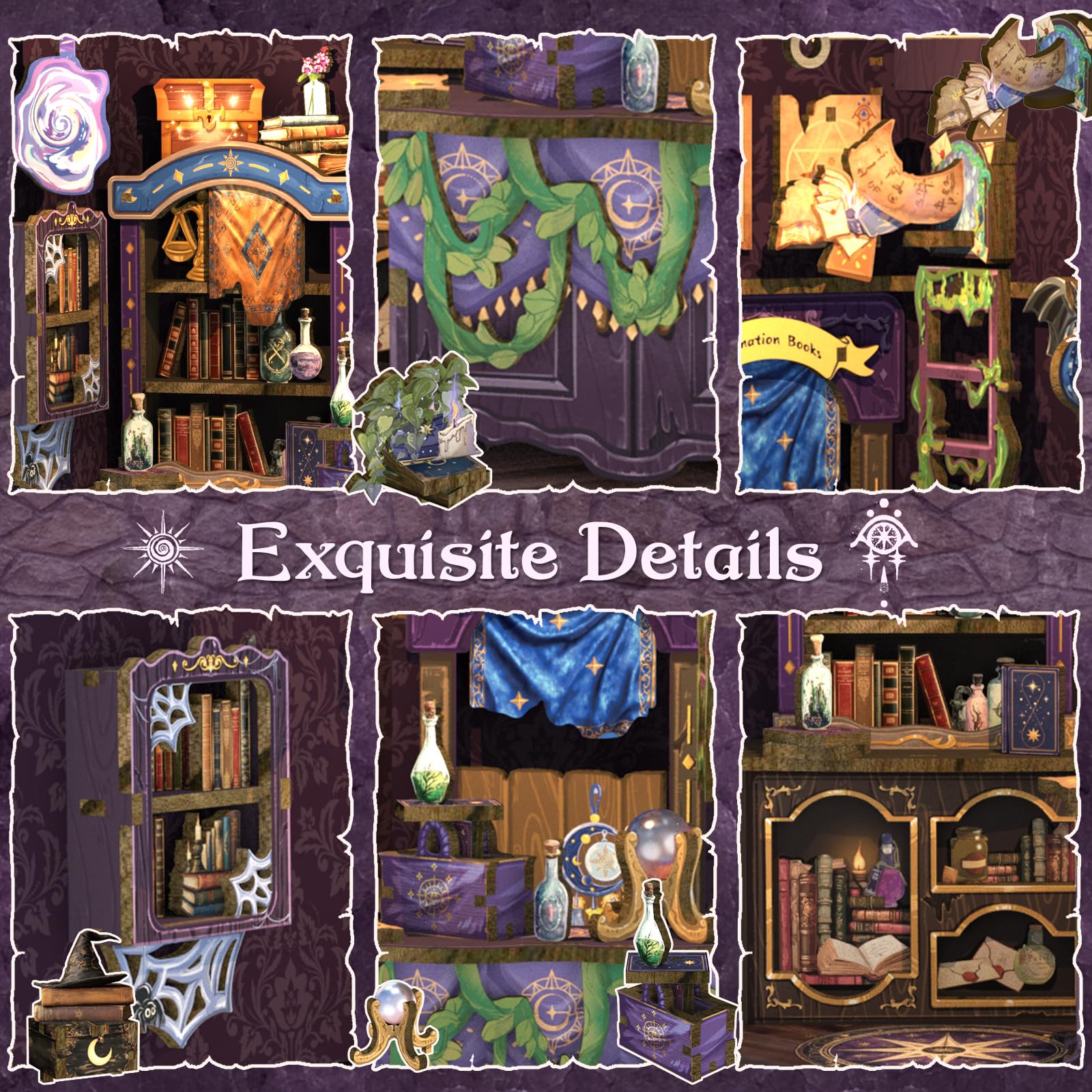 CUTEBEE Book Nook Kit crystal ball detail for charming mystique