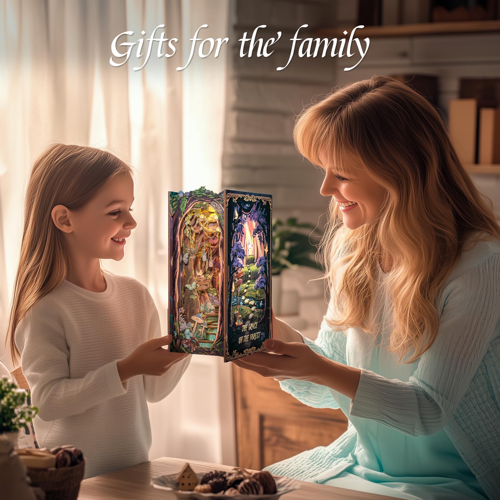 CUTEBEE Book Nook Kit glow enhances home decor when illuminated.