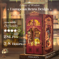 CUTEBEE Book Nook Kit decorative display creates a cozy study corner.