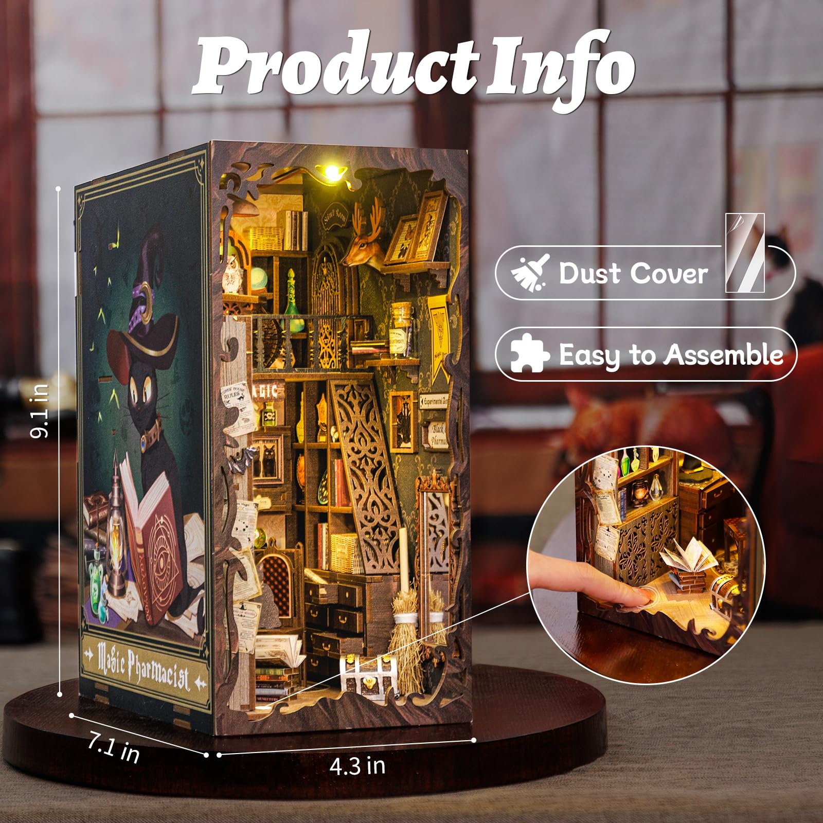 CUTEBEE Book Nook Kit DIY corner scene inspires relaxation.