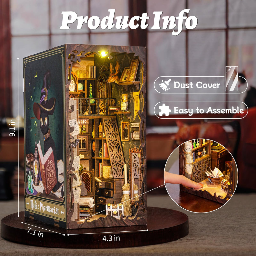 CUTEBEE Book Nook Kit DIY corner scene inspires relaxation.