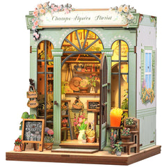 CUTEBEE Book Nook Kit front view with tranquil Champs Fleuris-inspired scene for cozy decor