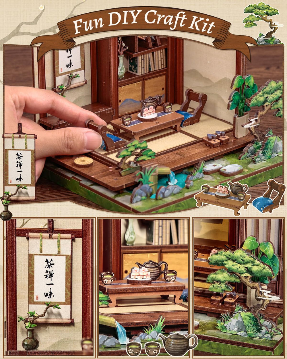 CUTEBEE Kirishima Cha-an DIY puzzle for relaxing craft time
