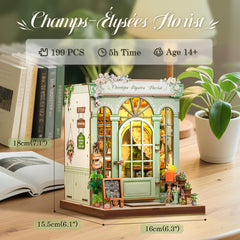 CUTEBEE Book Nook Kit LED lighting adds a warm glow to display