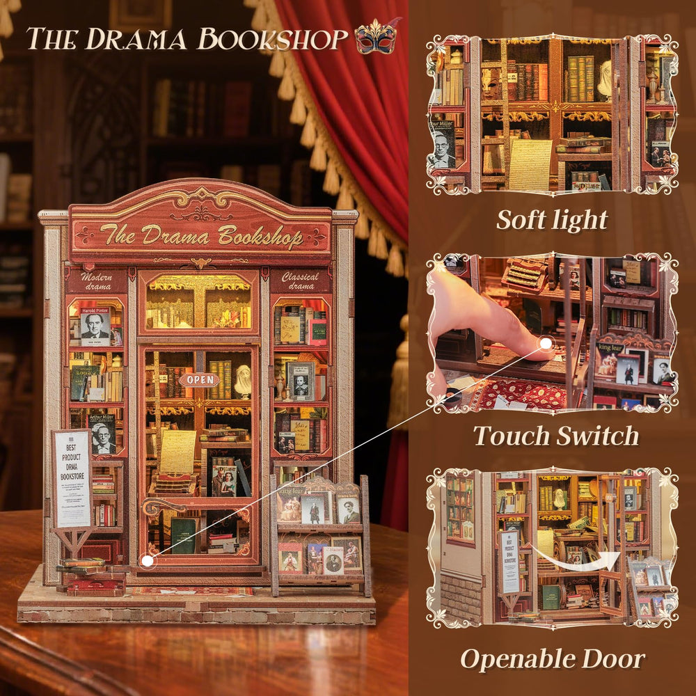 CUTEBEE Book Nook Kit lit room display enhances ambient desk lighting