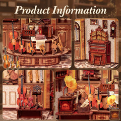 CUTEBEE Book Nook Kit lit scene conveys cozy night-time ambience.