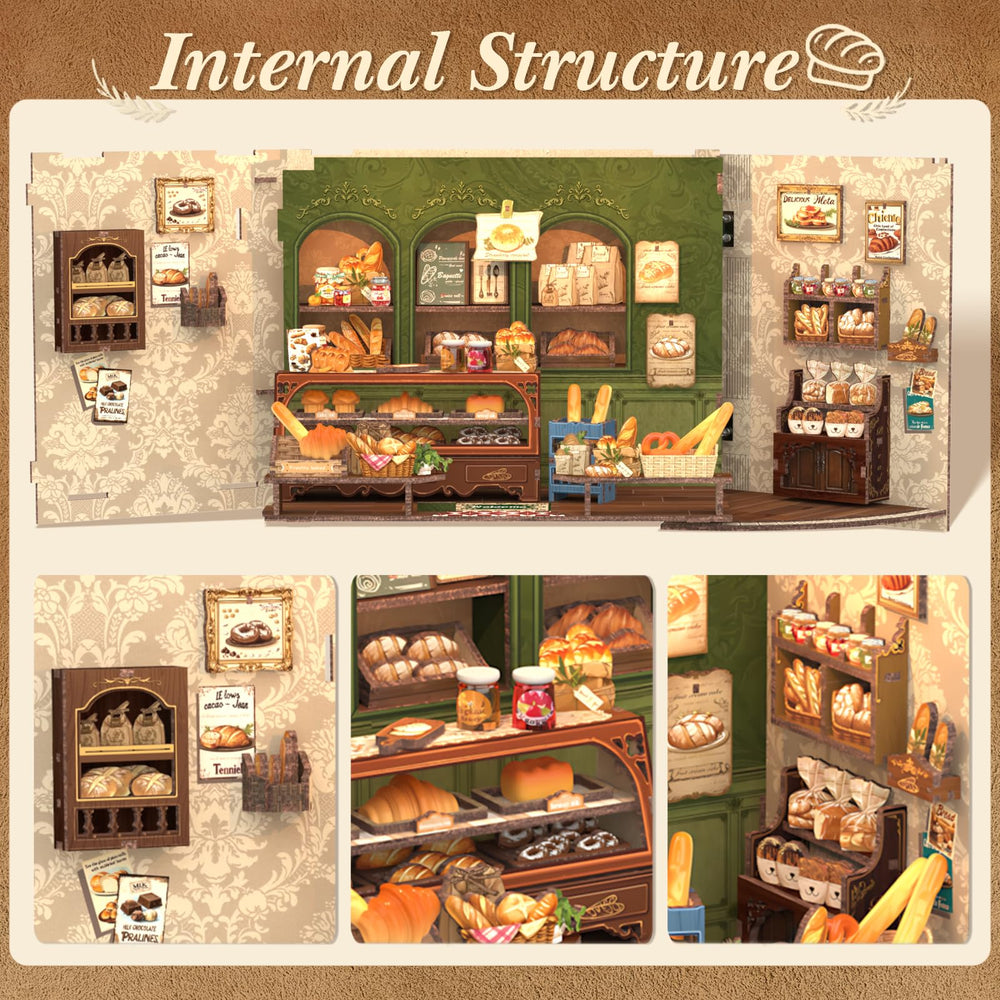 CUTEBEE Book Nook Kit wood pieces ready-made, durable display