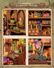 CUTEBEE Book Nook Kit mini dollhouse scene displayed on a shelf
