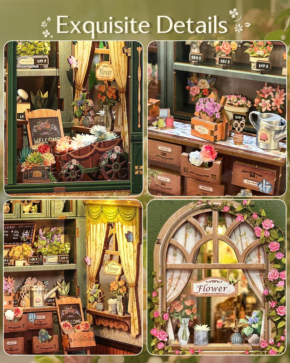 CUTEBEE Book Nook Kit mini dolls scene for personalized storytelling