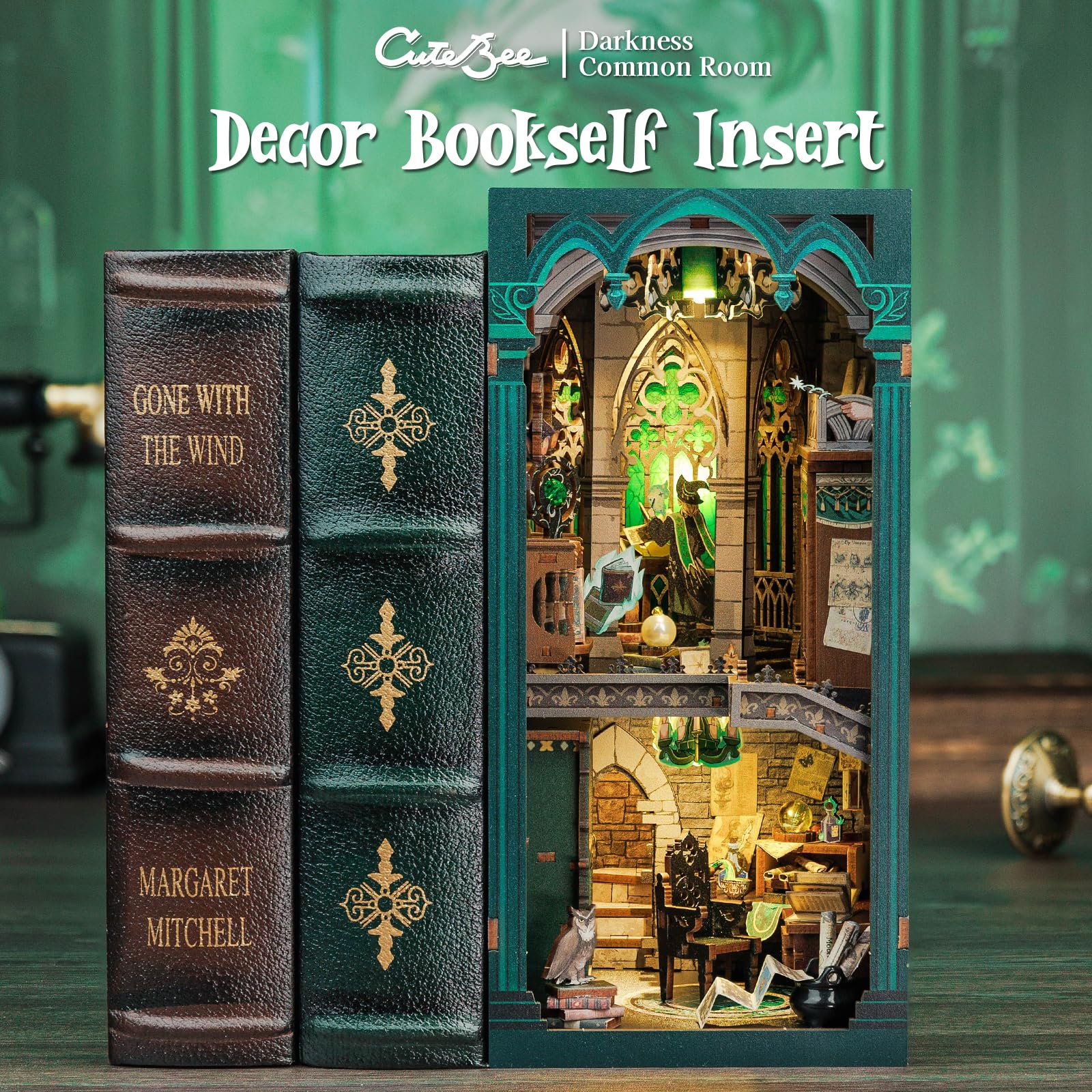 CUTEBEE Book Nook Kit side view highlights cozy interior for reading corners