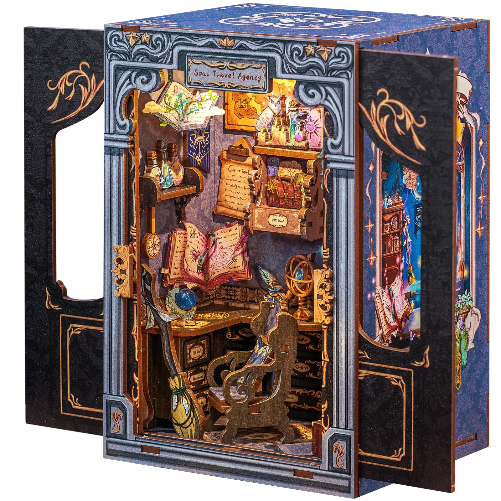 CUTEBEE Book Nook Kit Soul Travel Agency scene offers a calming travel-inspired escape.