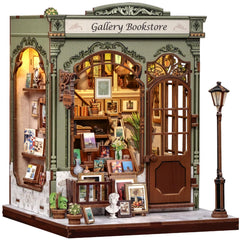 CUTEBEE Book Nook Kit storefront exterior enhances a cozy bookshelf display.