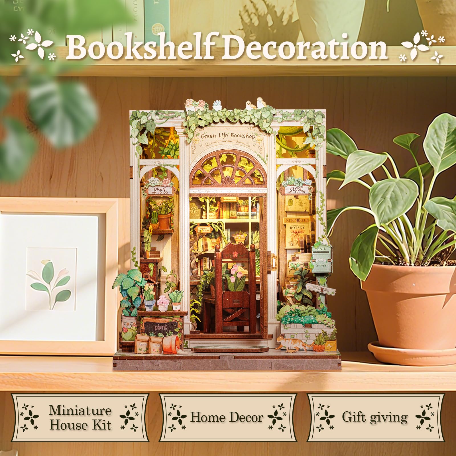 CUTEBEE Book Nook Kit tiny decor ready for creative customization.