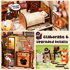 CUTEBEE Book Nook Kit unboxing parts laid out for easy start