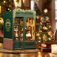 CUTEBEE Book Nook lighting setup showcasing warm night-time glow.