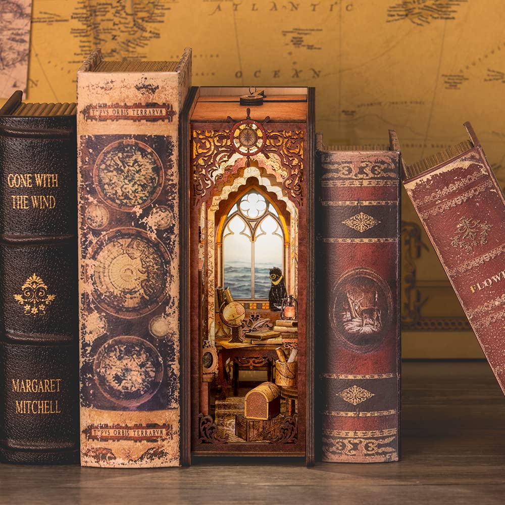 CUTEBEE Book Nook Kit miniature rooms enhance decor and inspire reading.
