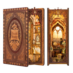 CUTEBEE Book Nook Kit sailing memory scene on a shelf for calming ambiance.